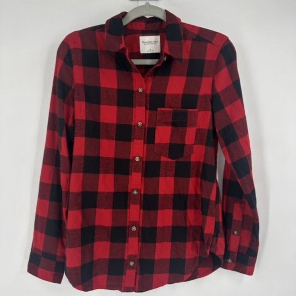 Abercrombie & Fitch Women’s Buffalo Plaid Button Down Soft A&F Collection Small - Picture 3 of 12